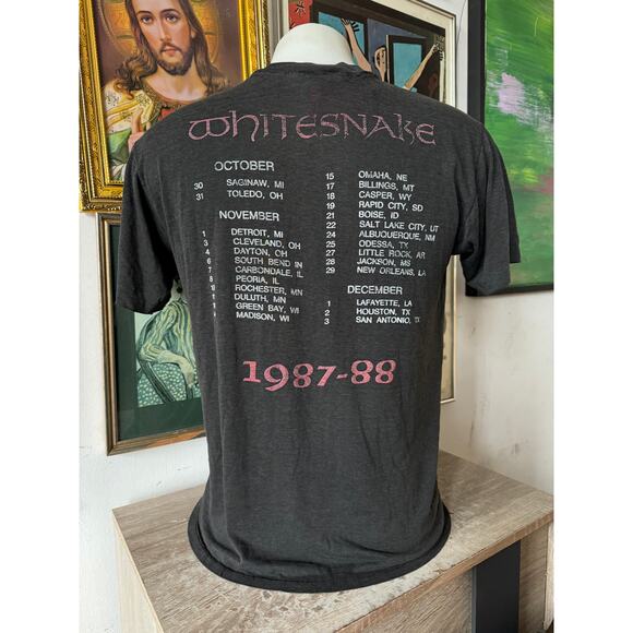 80s Vintage Whitesnake 1987-88 Tour Tee Size Large - Picture 2 of 6